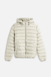 GIUBBOTTO TRAPUNTATO CON CAPPUCCIO BEIGE